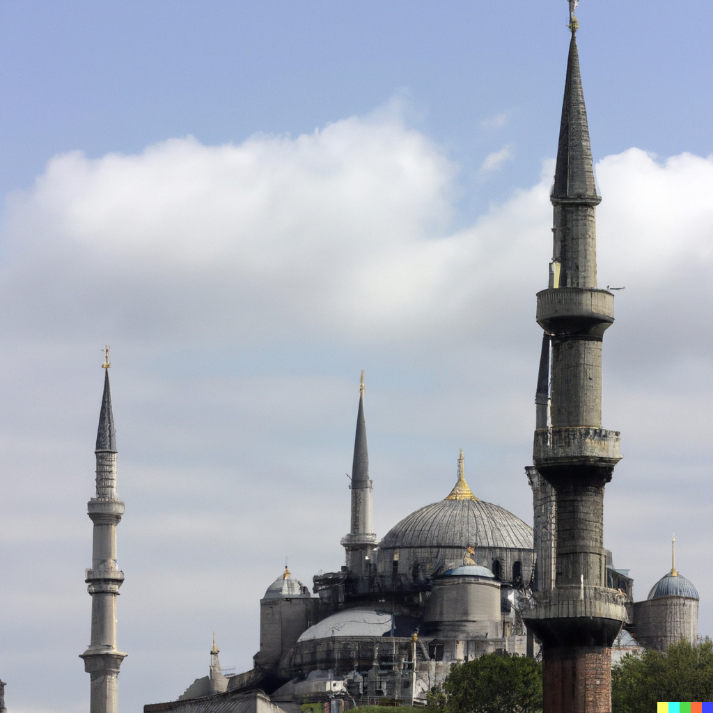 Dall e 2023 03 08 16 28 33 la mosquee bleue d istanbul et la tour effel